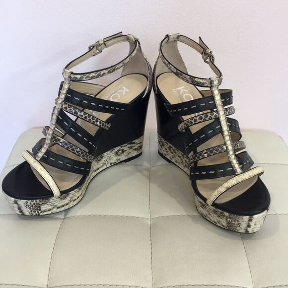 Snakeskin Michael Kors Platform Wedges - Picture 1 of 8